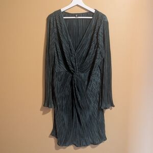 Shein Forest Green Long-Sleeve Dress